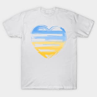 Heart in the colors of the Ukrainian flag T-Shirt